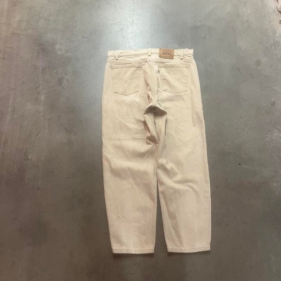 Vintage Levi's 550 men's cream orange tab jeans USA made earth tone 1995 38‎